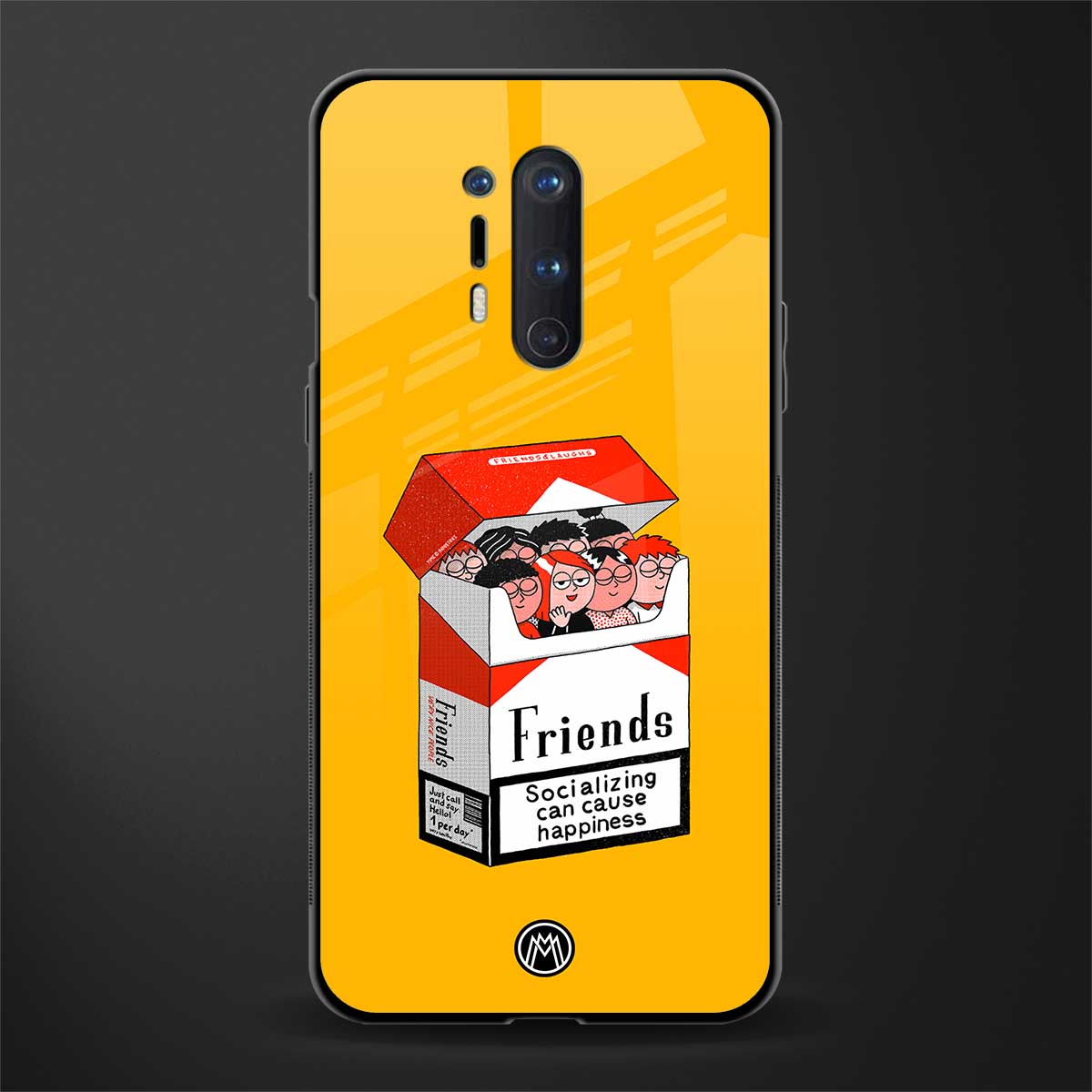 socializing can cause happiness glass case for oneplus 8 pro image