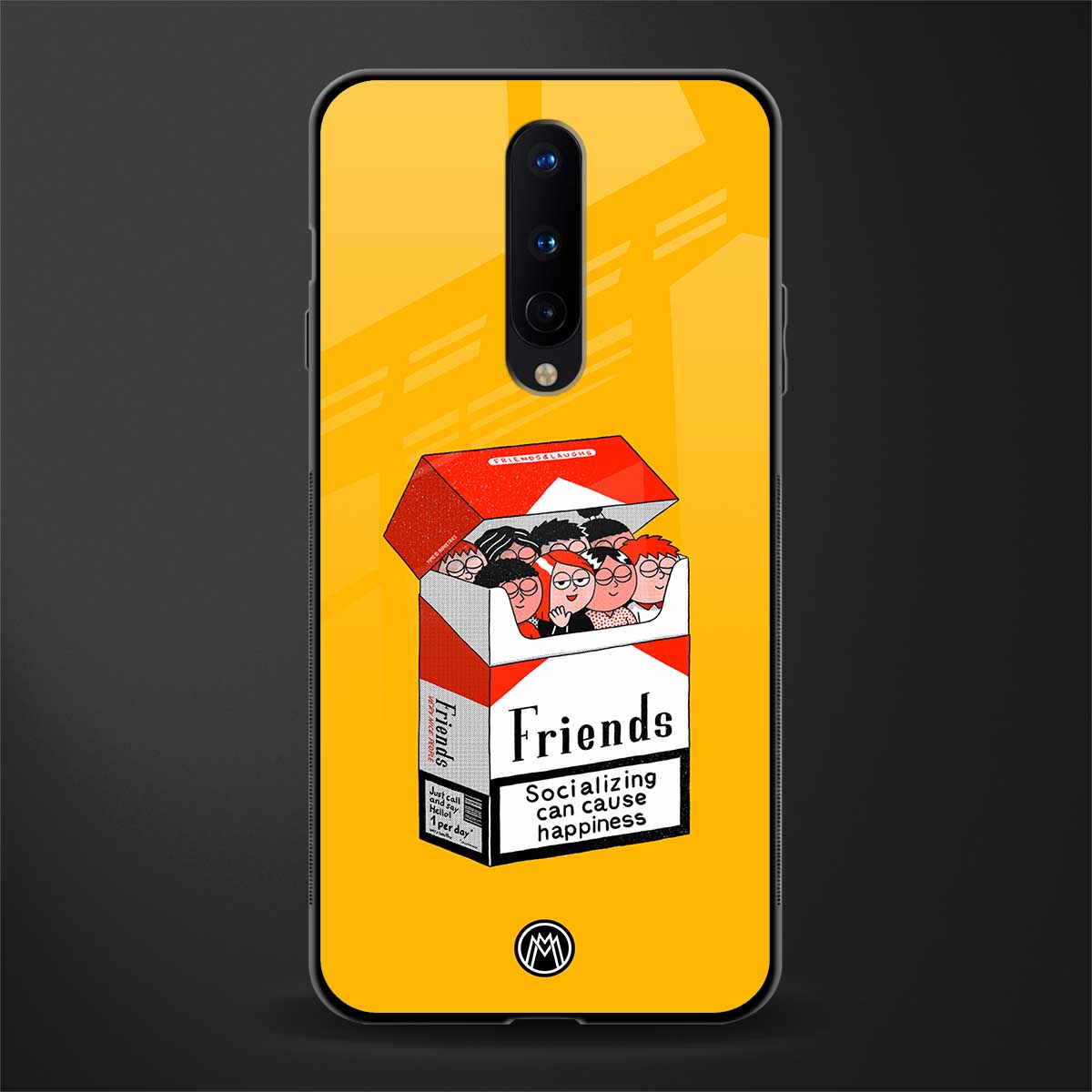 socializing can cause happiness glass case for oneplus 8 image