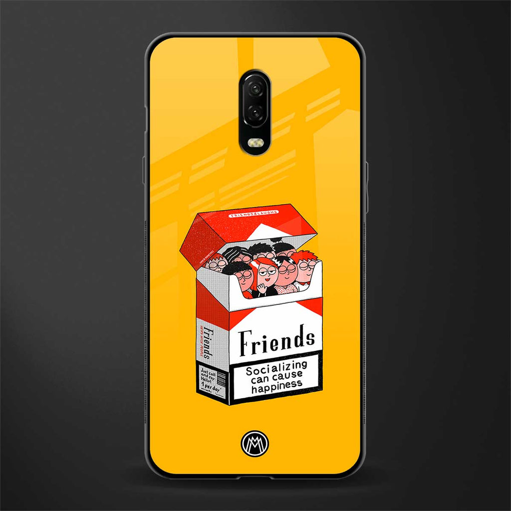 socializing can cause happiness glass case for oneplus 6t image