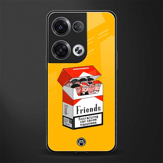 socializing can cause happiness back phone cover | glass case for oppo reno 8