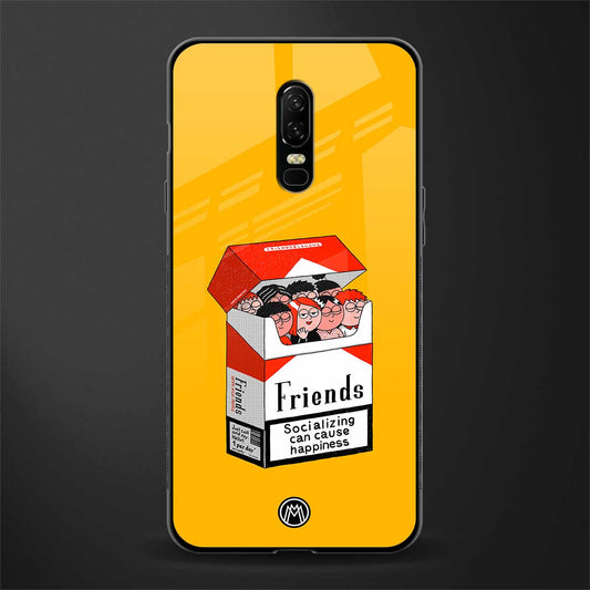 socializing can cause happiness glass case for oneplus 6 image