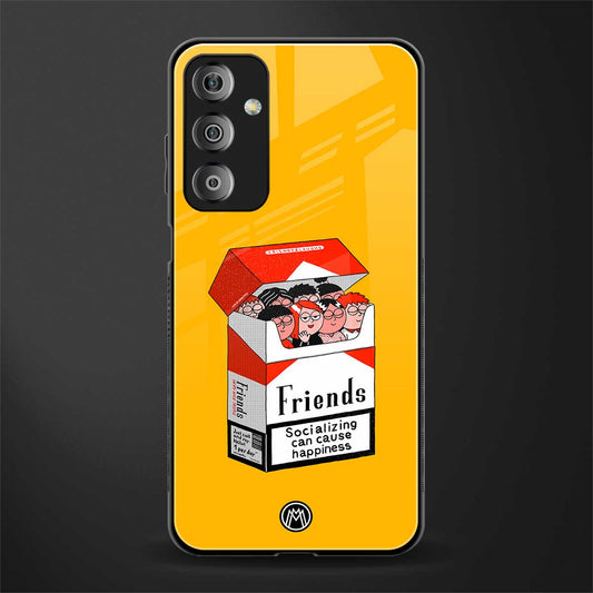 socializing can cause happiness back phone cover | glass case for samsung galaxy f23 5g