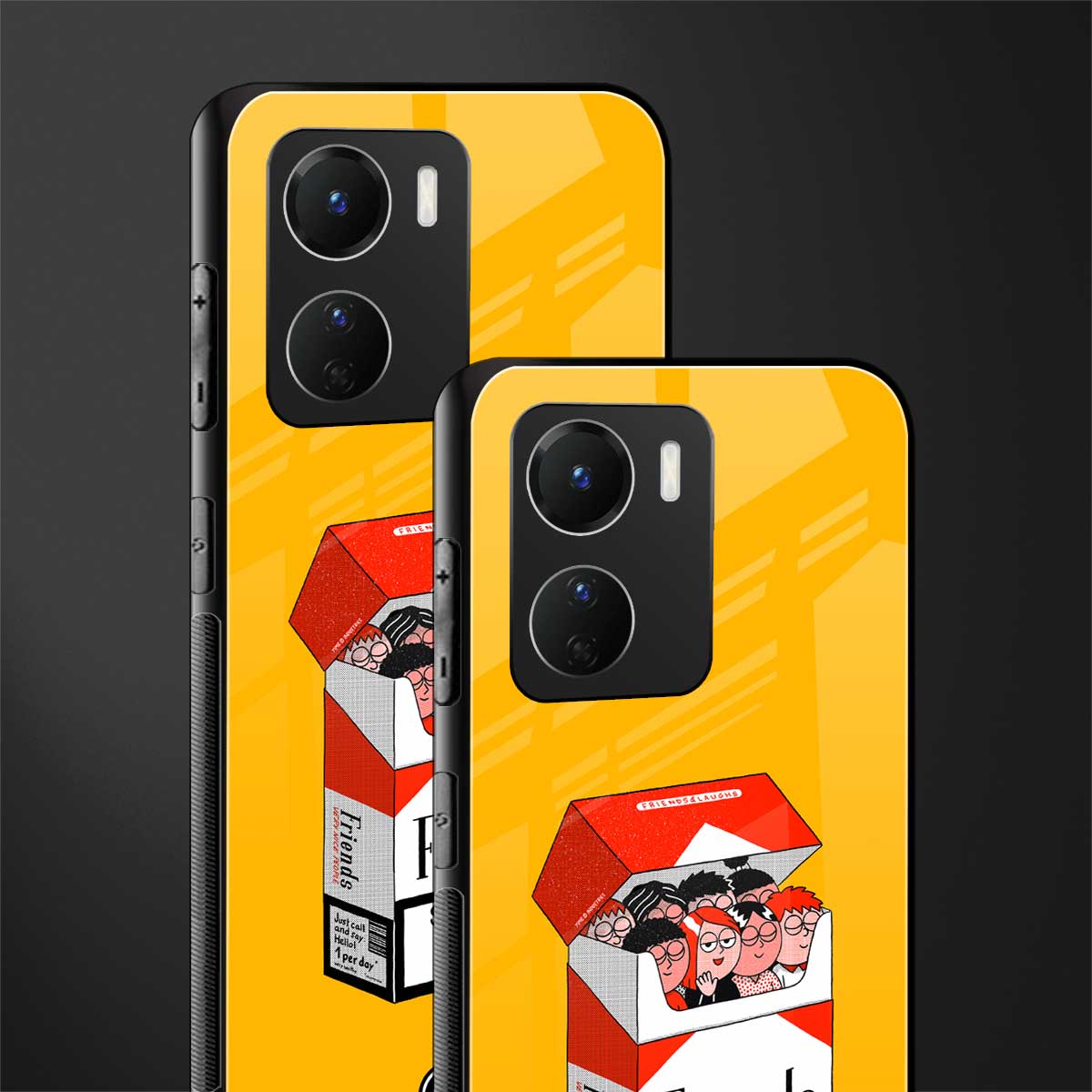 socializing can cause happiness back phone cover | glass case for vivo y16