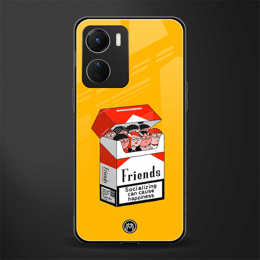 socializing can cause happiness back phone cover | glass case for vivo y16