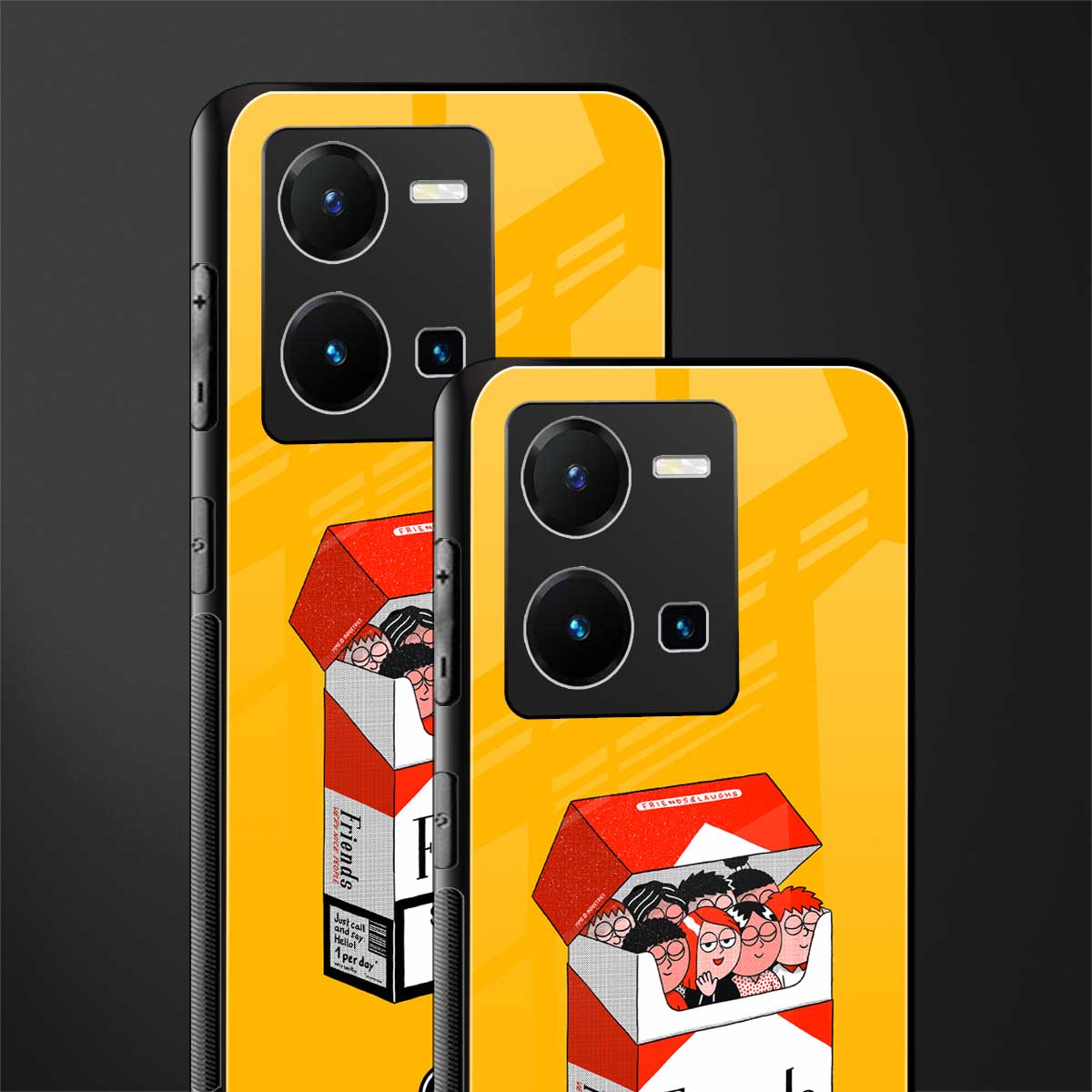 socializing can cause happiness back phone cover | glass case for vivo y35 4g