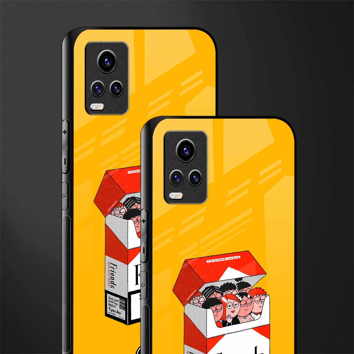 socializing can cause happiness back phone cover | glass case for vivo v21e 4g