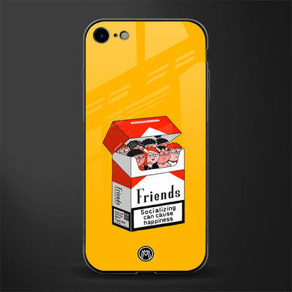 socializing can cause happiness glass case for iphone se 2020 image