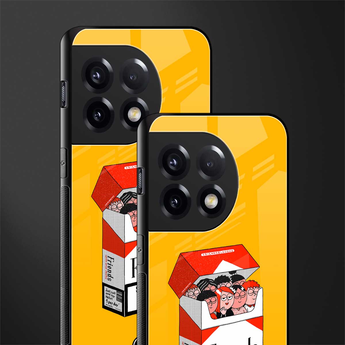 socializing can cause happiness back phone cover | glass case for oneplus 11r