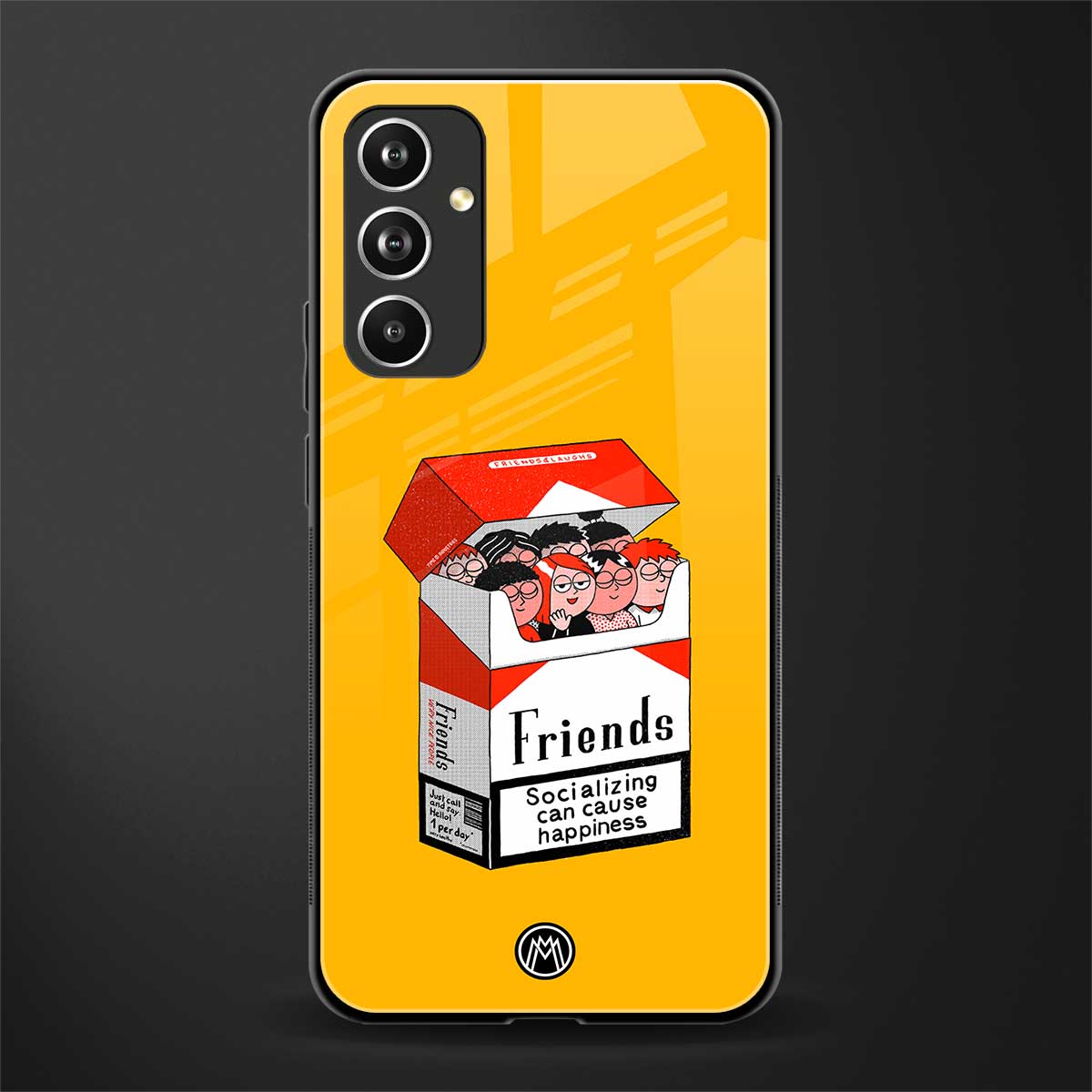 socializing can cause happiness back phone cover | glass case for samsung galaxy a54 5g