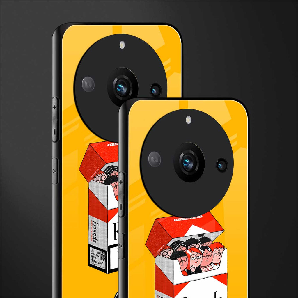 socializing can cause happiness back phone cover | glass case for realme 11 pro 5g