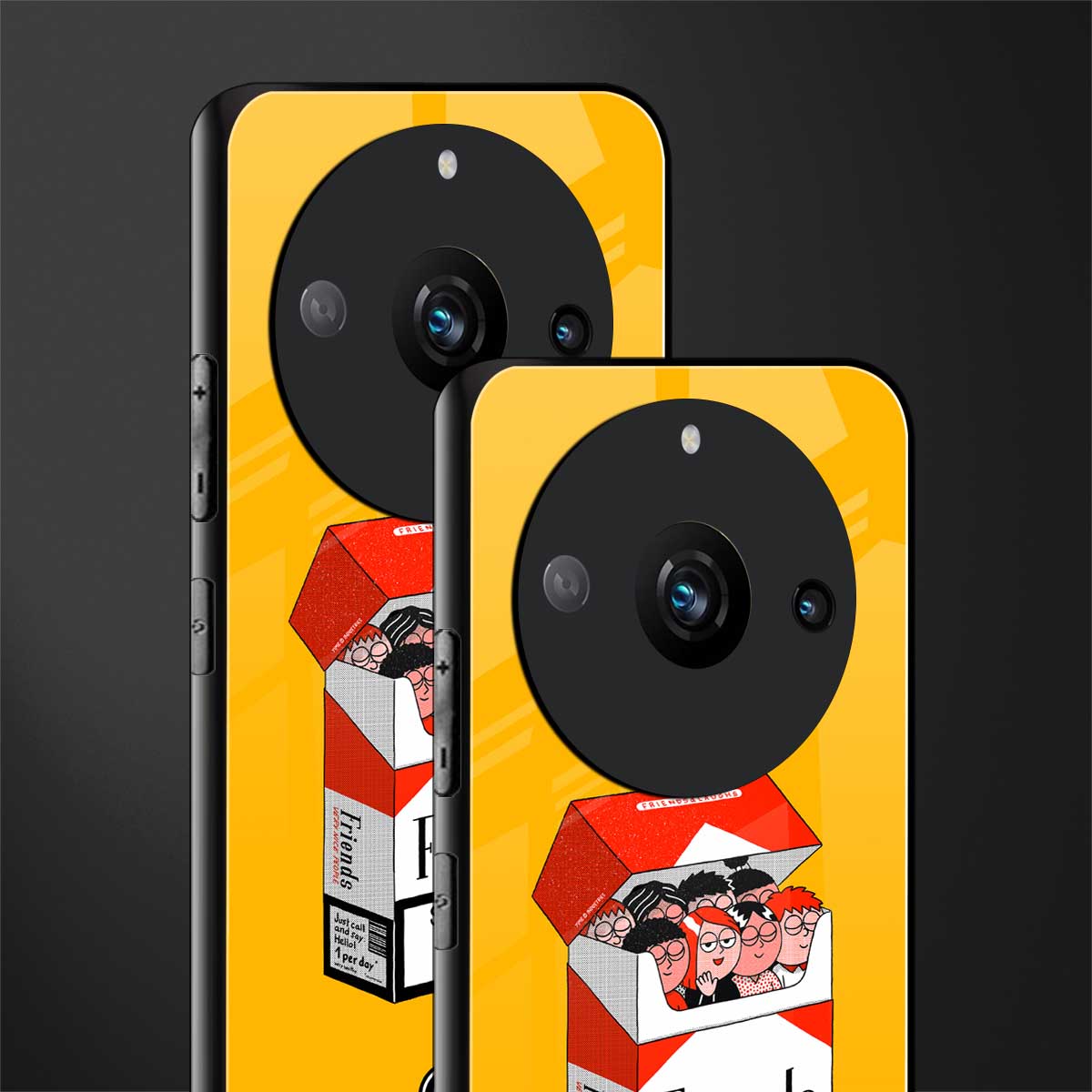 socializing can cause happiness back phone cover | glass case for realme 11 pro 5g