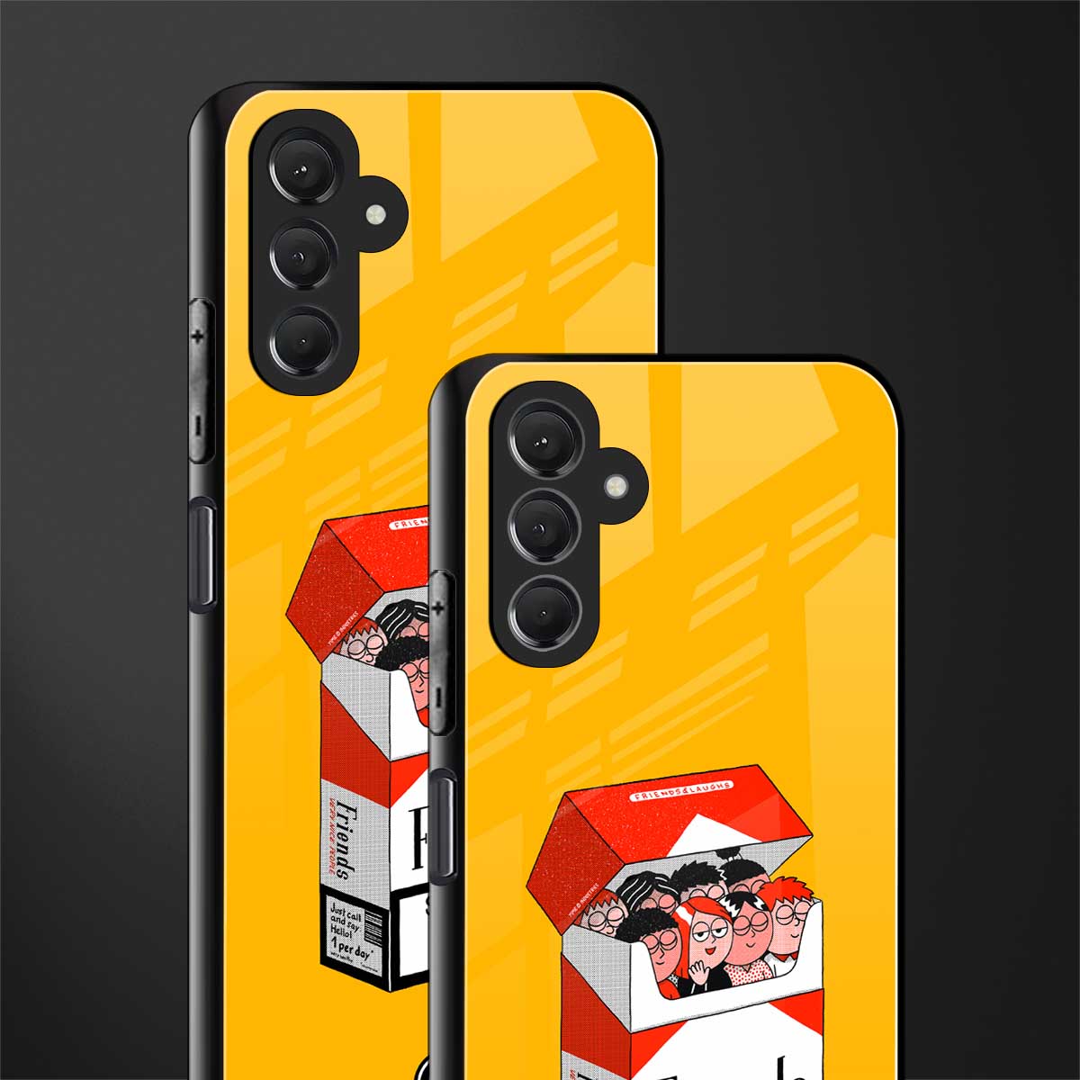 socializing can cause happiness back phone cover | glass case for samsun galaxy a24 4g