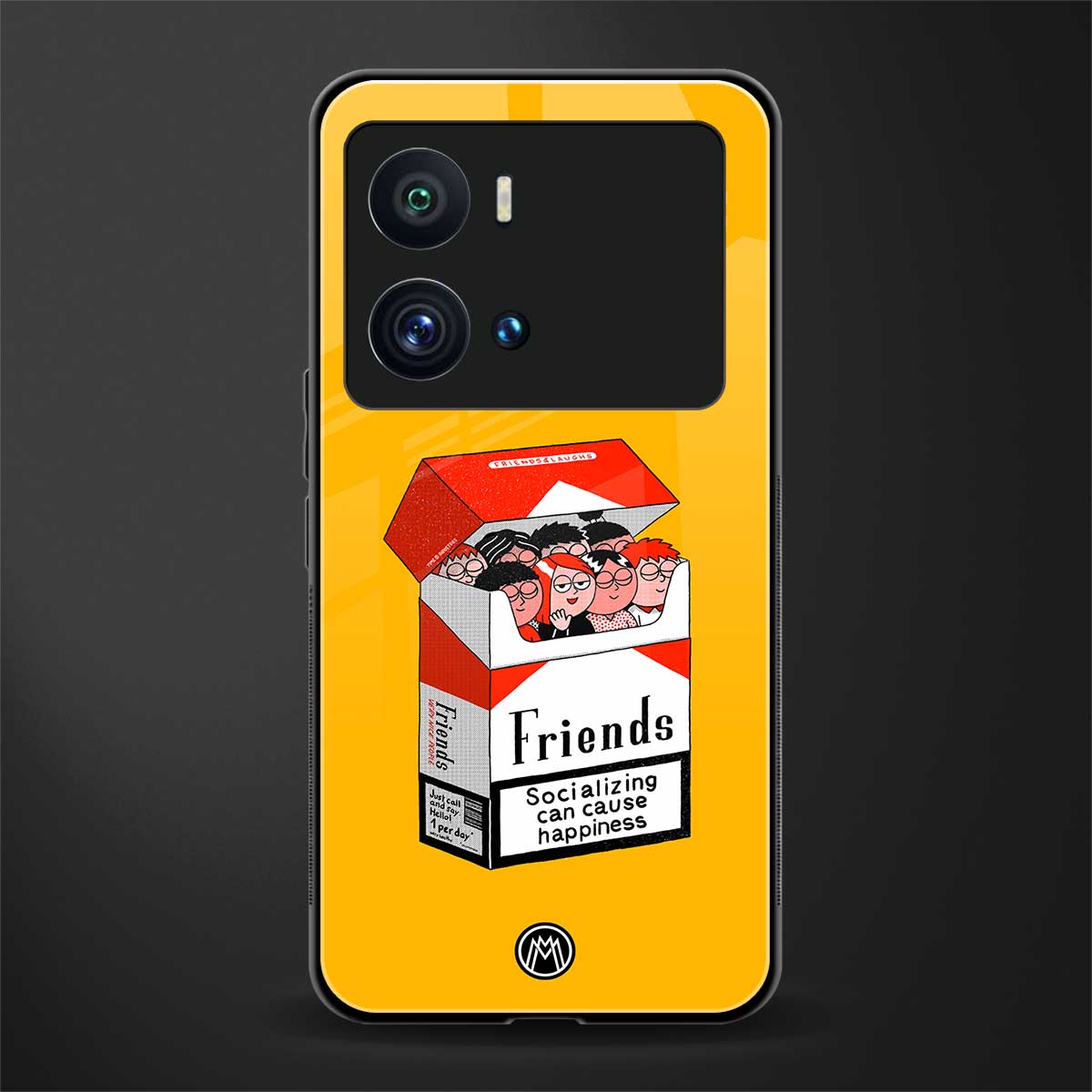 socializing can cause happiness back phone cover | glass case for iQOO 9 Pro