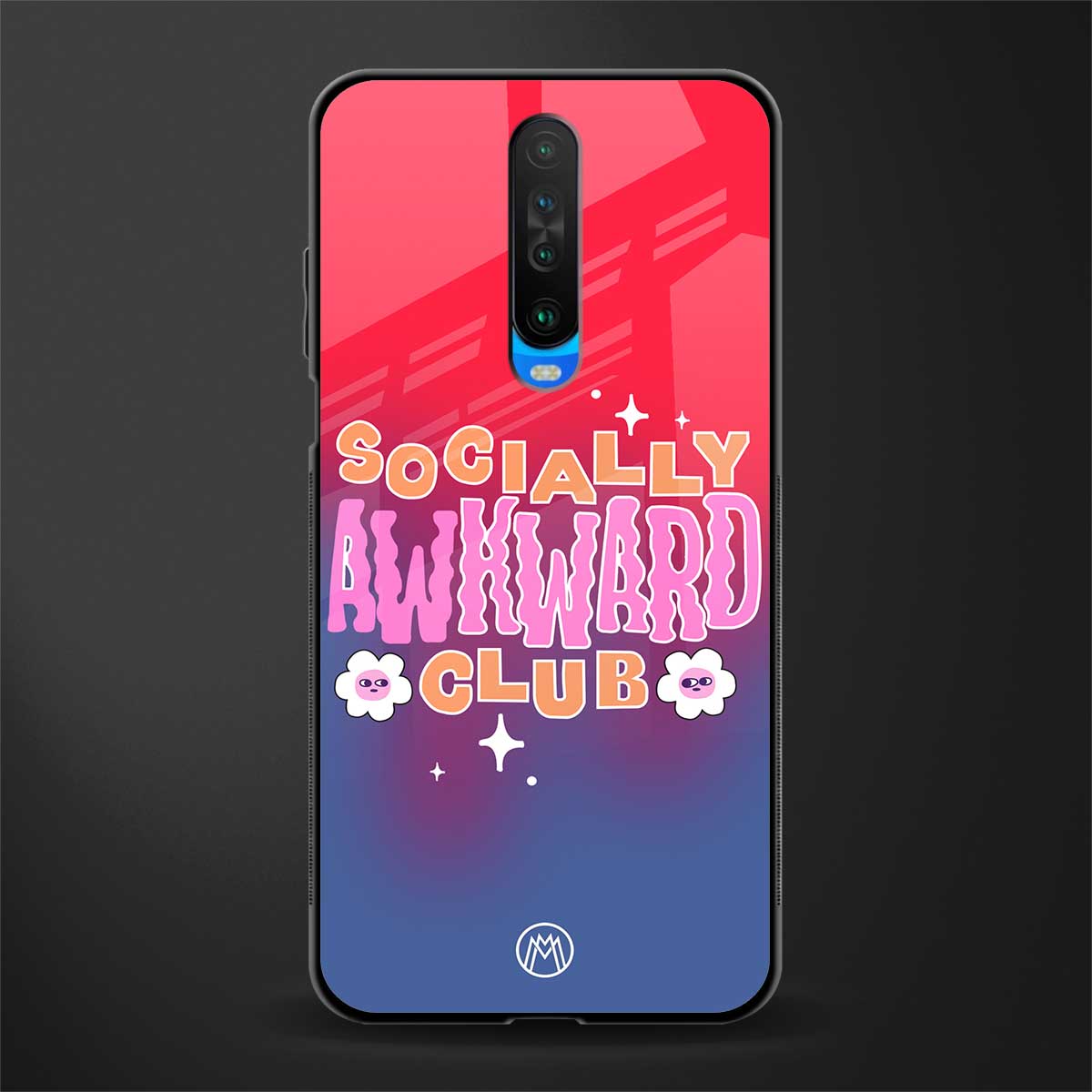 socially awkward club glass case for poco x2 image