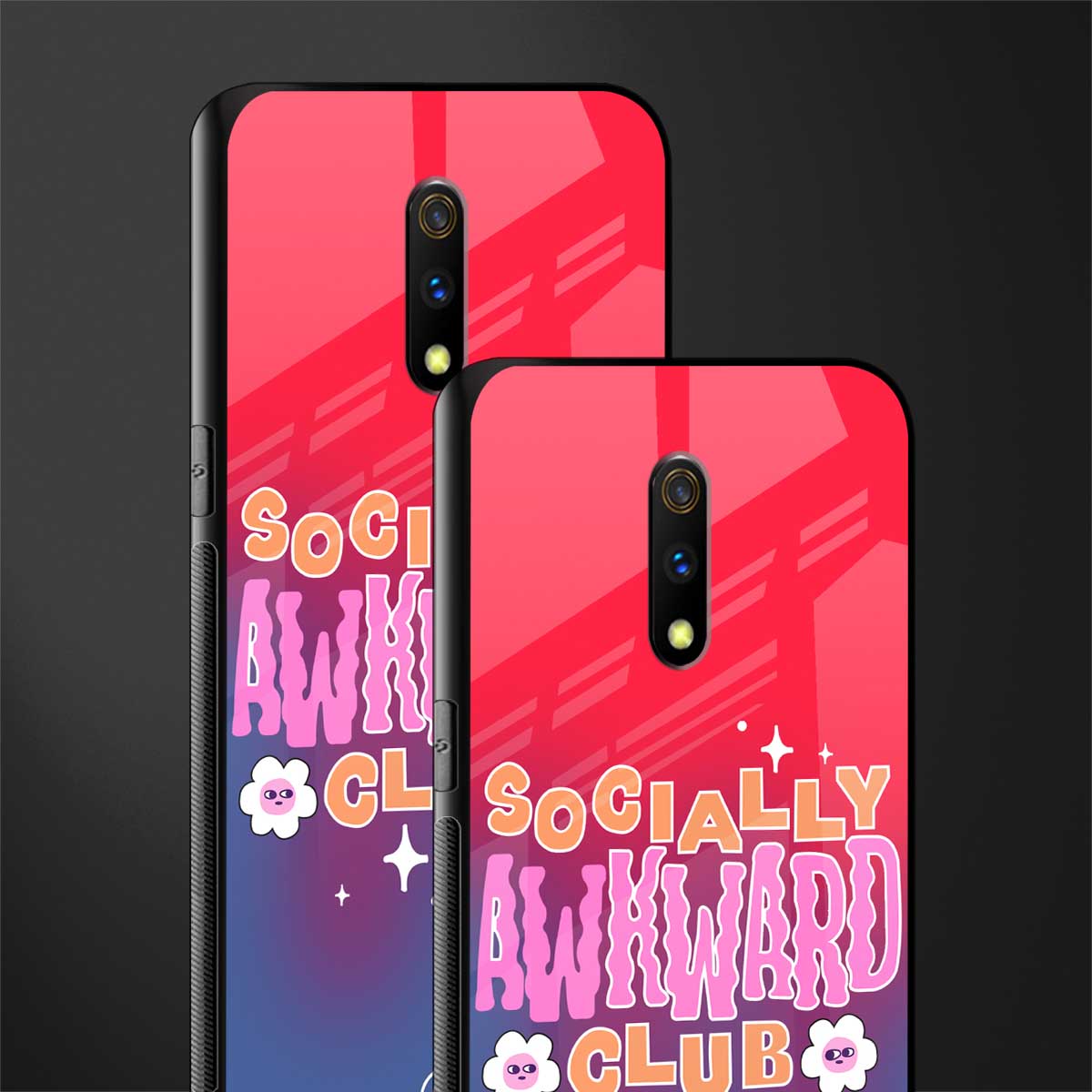 socially awkward club glass case for oppo k3 image-2
