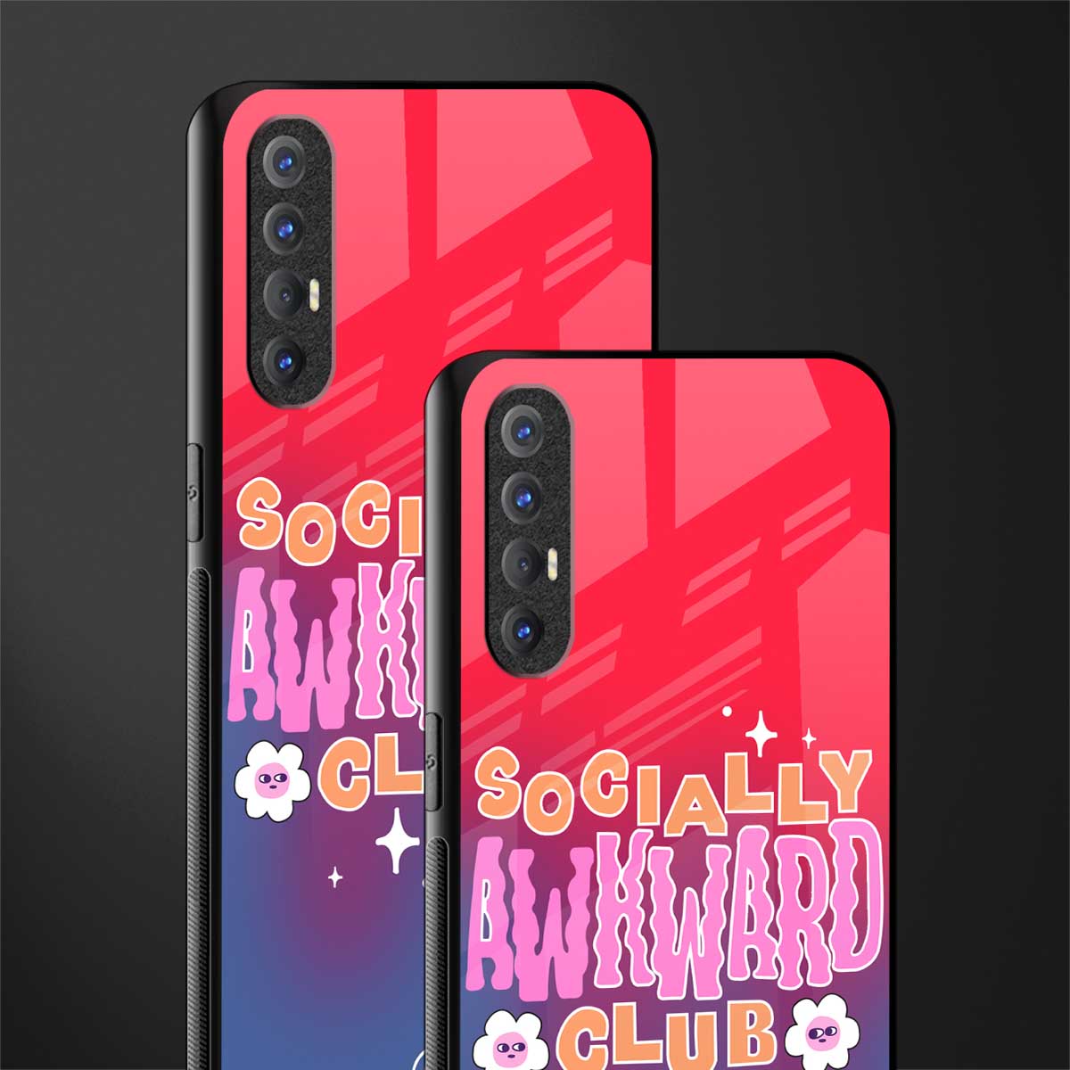 socially awkward club glass case for oppo reno 3 pro image-2