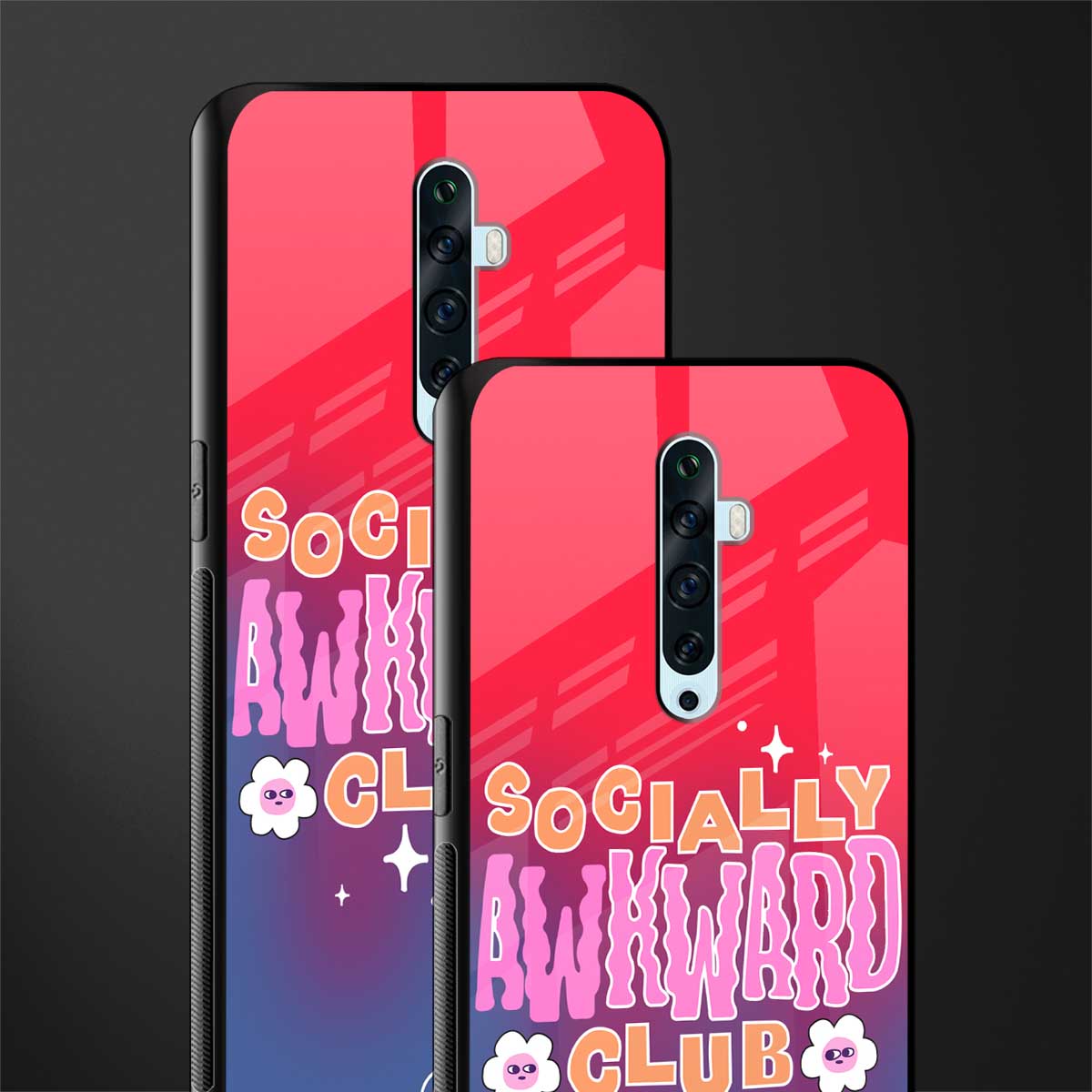 socially awkward club glass case for oppo reno 2f image-2