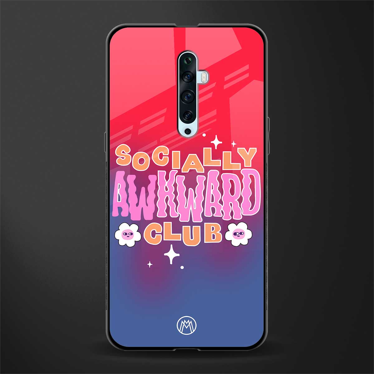 socially awkward club glass case for oppo reno 2f image