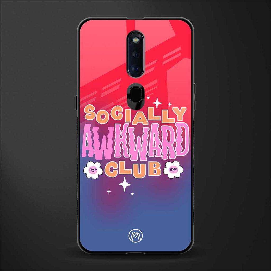 socially awkward club glass case for oppo f11 pro image
