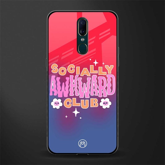 socially awkward club glass case for oppo f11 image