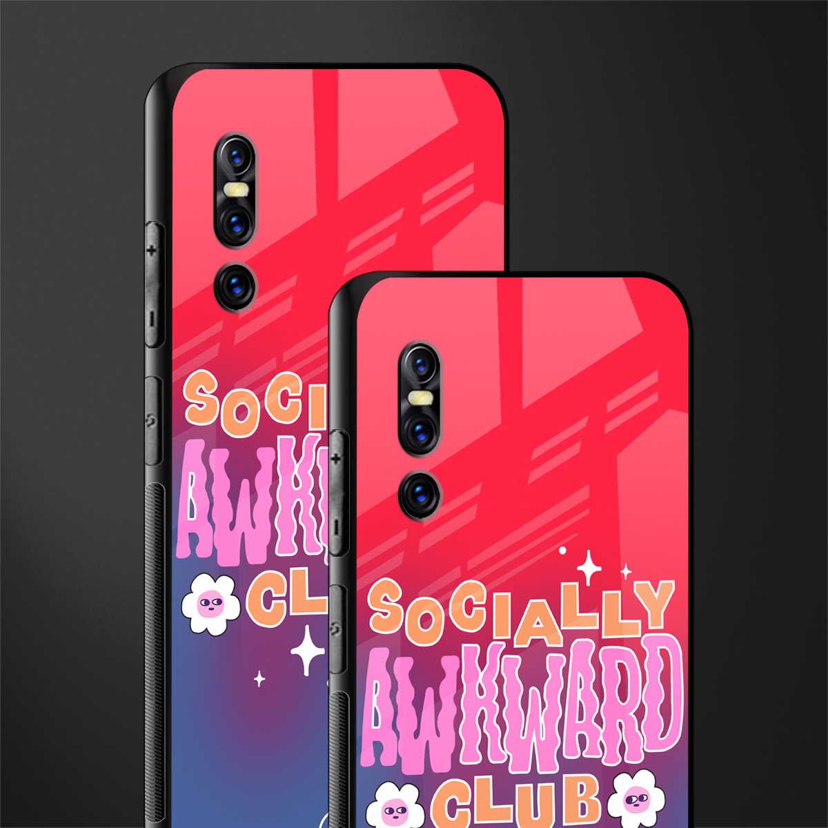 socially awkward club glass case for vivo v15 pro image-2