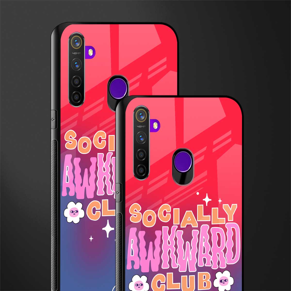 socially awkward club glass case for realme 5i image-2