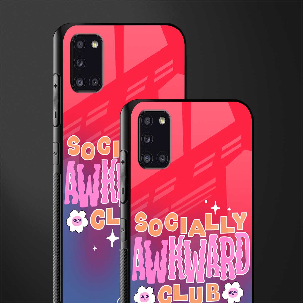 socially awkward club glass case for samsung galaxy a31 image-2