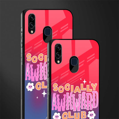 socially awkward club glass case for samsung galaxy a30 image-2