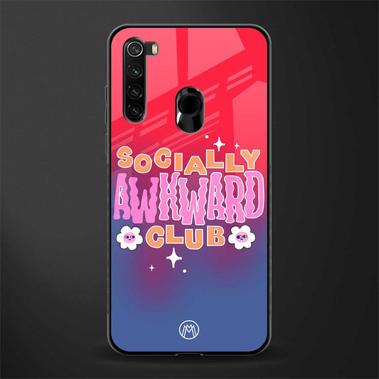 socially awkward club glass case for redmi note 8 image