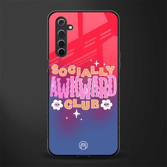 socially awkward club glass case for realme 6i image