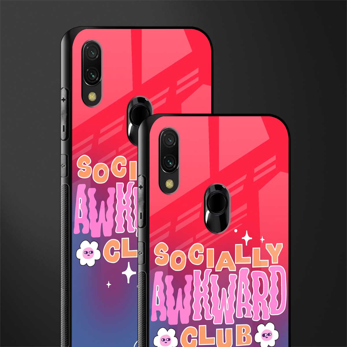 socially awkward club glass case for redmi y3 image-2