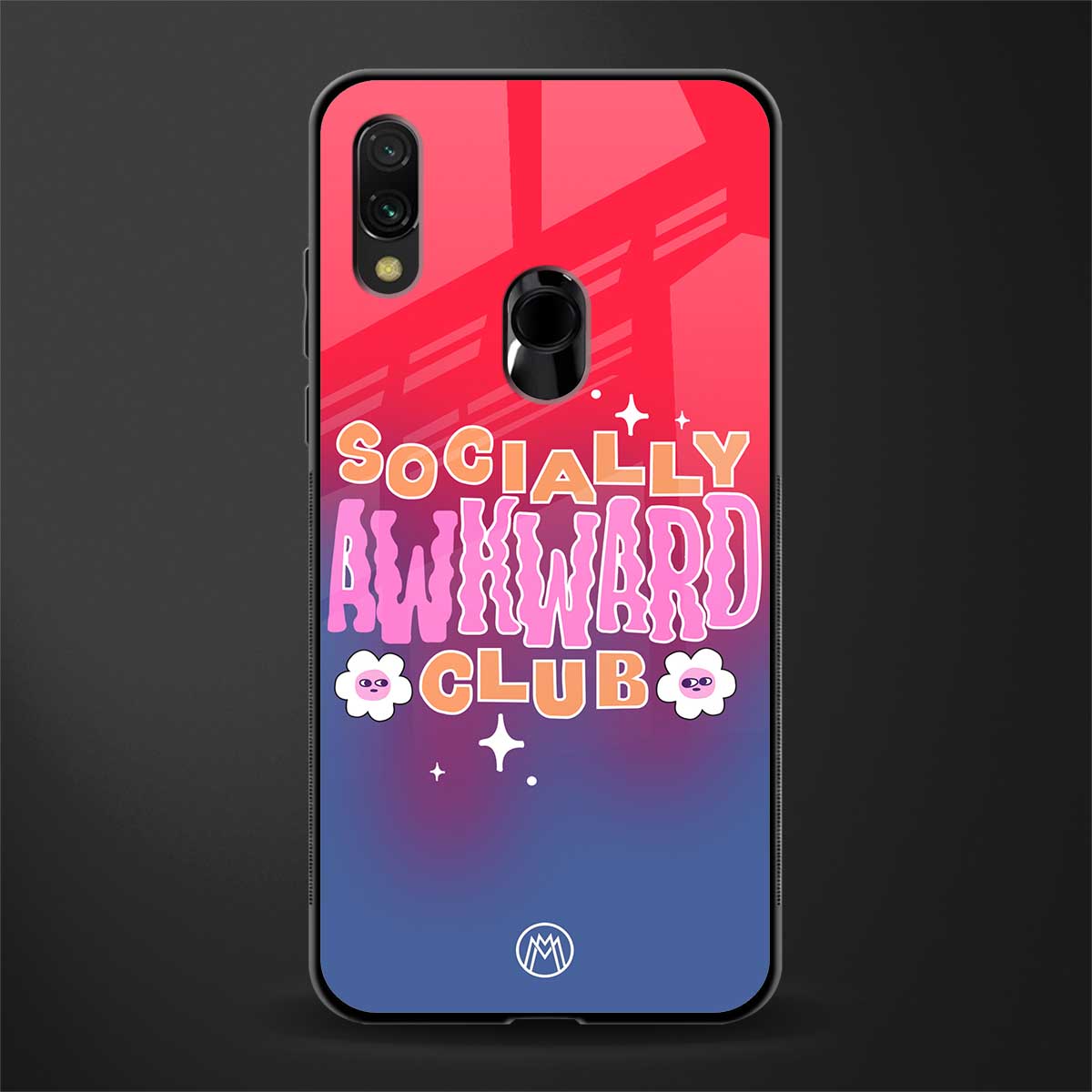 socially awkward club glass case for redmi note 7 image