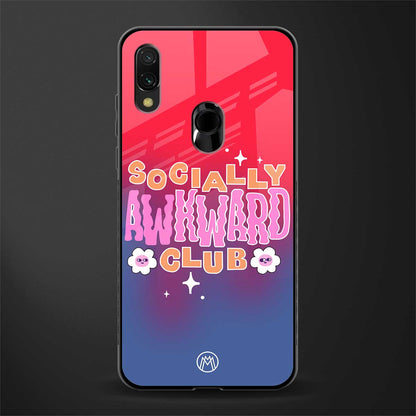 socially awkward club glass case for redmi note 7 image