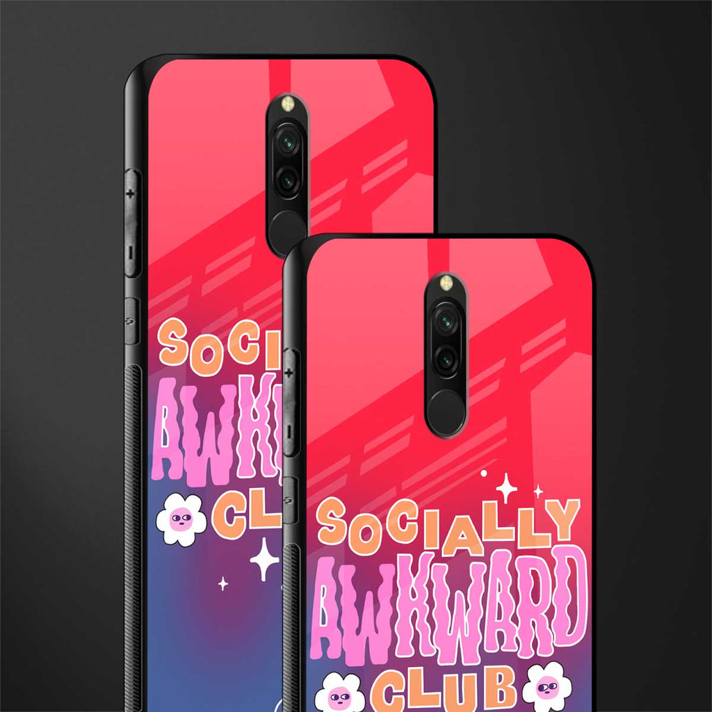 socially awkward club glass case for redmi 8 image-2
