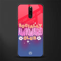 socially awkward club glass case for redmi 8 image