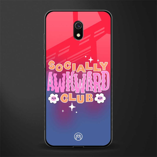 socially awkward club glass case for redmi 8a image