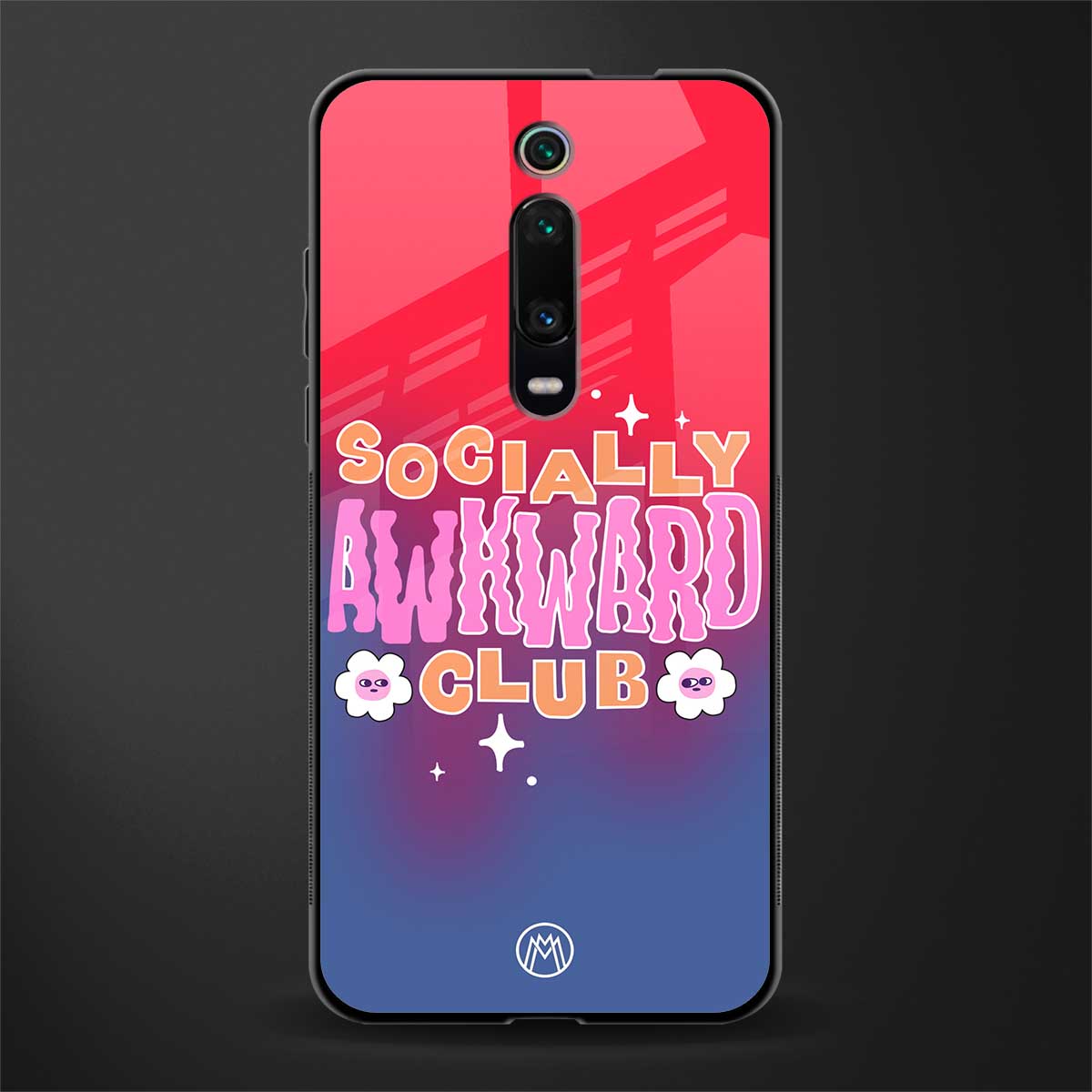 socially awkward club glass case for redmi k20 image
