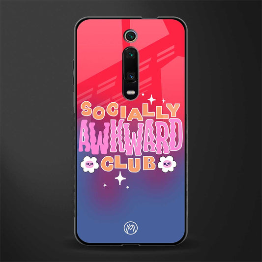 socially awkward club glass case for redmi k20 image