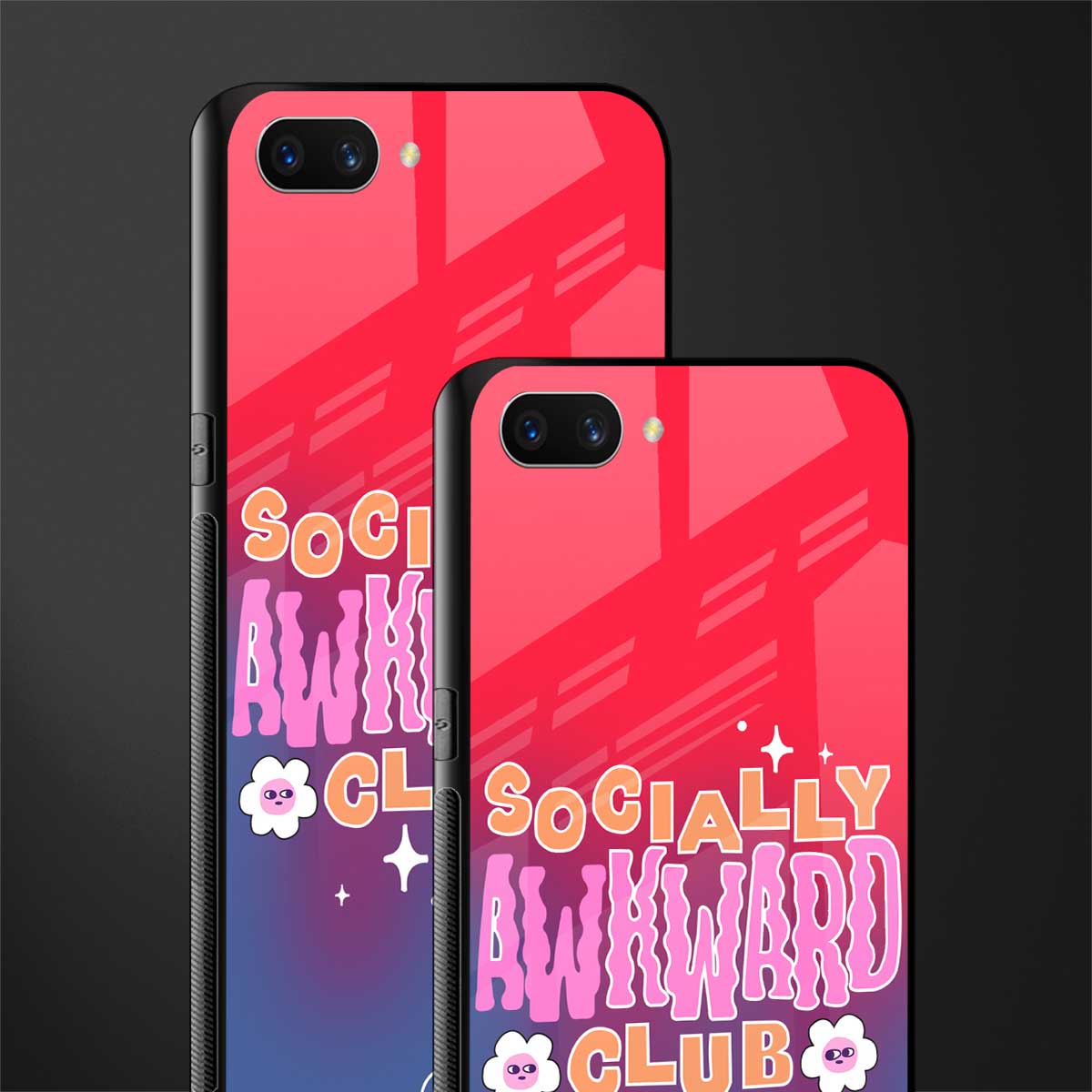 socially awkward club glass case for oppo a3s image-2