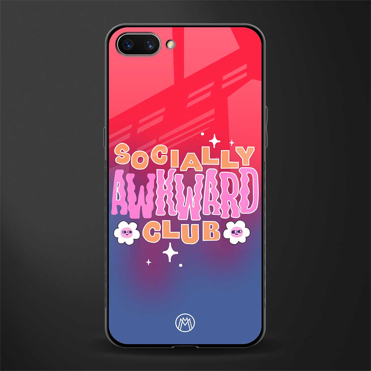 socially awkward club glass case for oppo a3s image