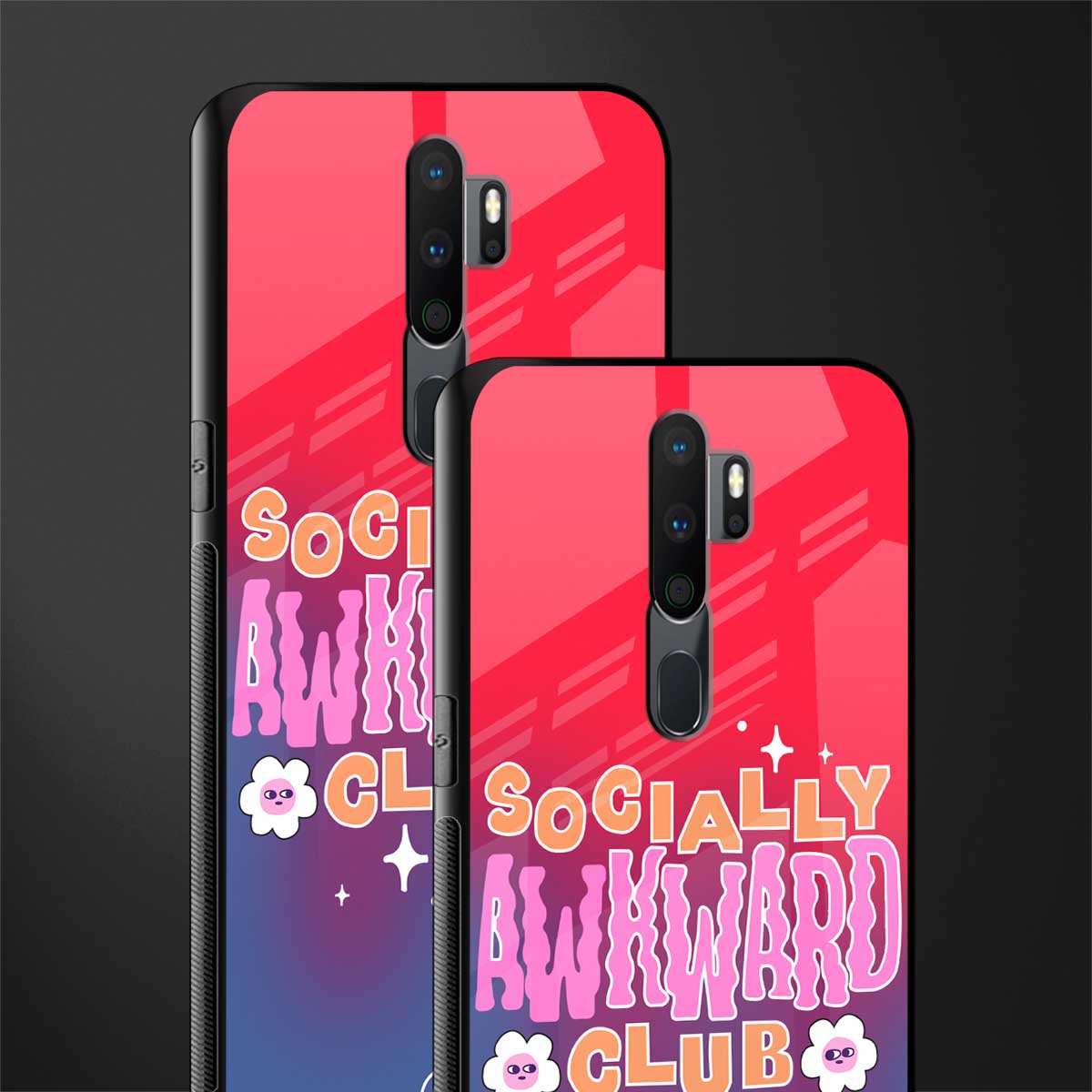 socially awkward club glass case for oppo a5 2020 image-2