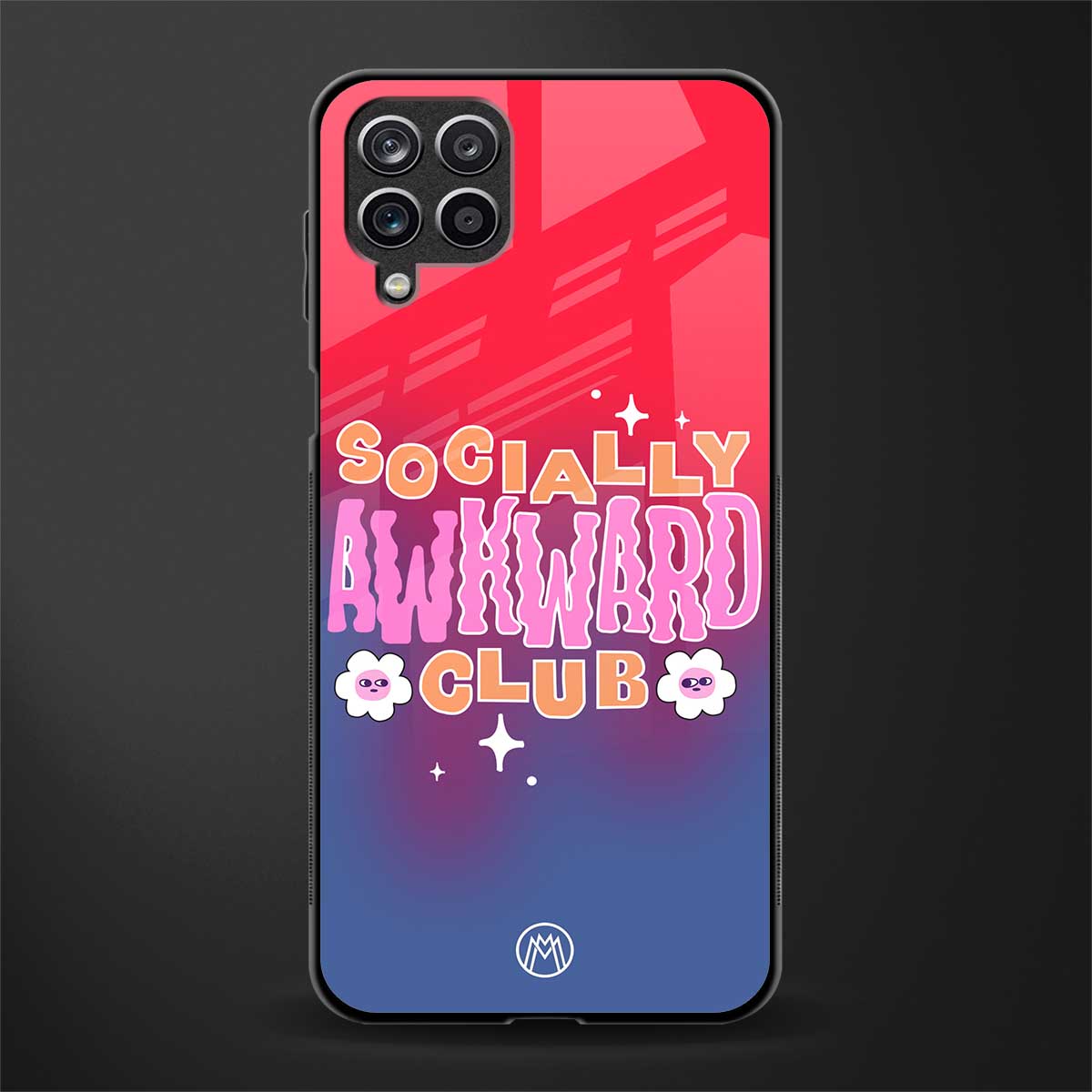 socially awkward club back phone cover | glass case for samsung galaxy a22 4g