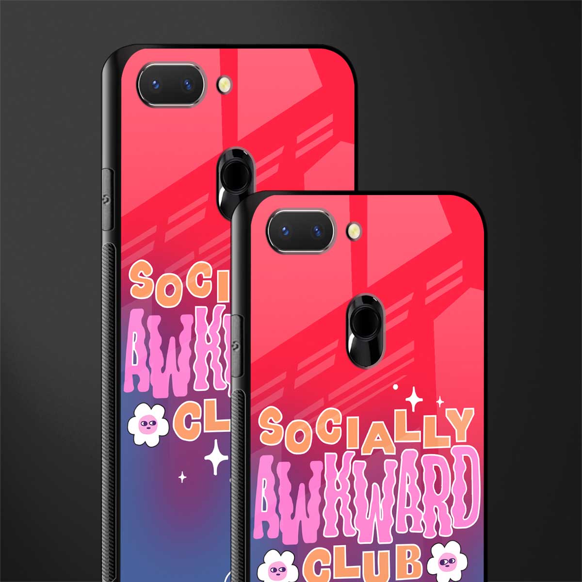 socially awkward club glass case for oppo a5 image-2