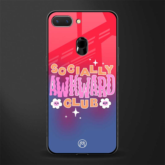socially awkward club glass case for oppo a5 image