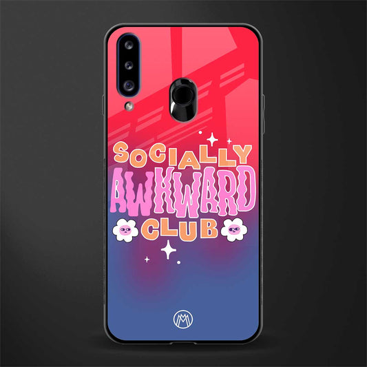 socially awkward club glass case for samsung galaxy a20s image