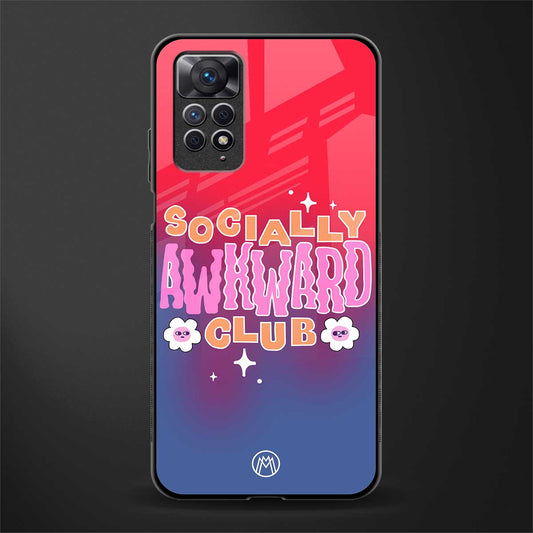 socially awkward club glass case for redmi note 11s image