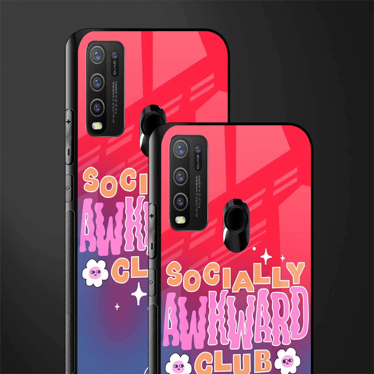 socially awkward club glass case for vivo y50 image-2