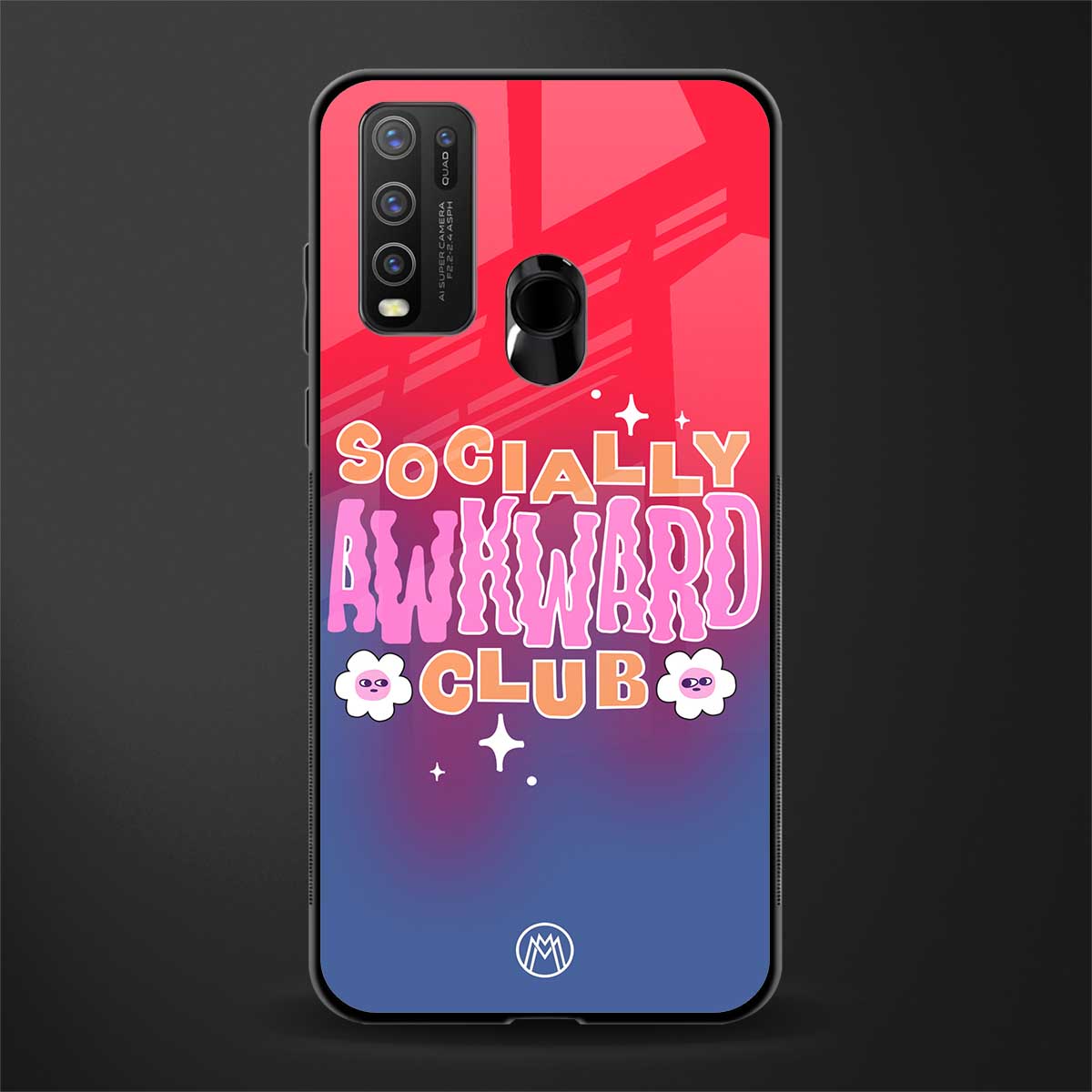 socially awkward club glass case for vivo y50 image