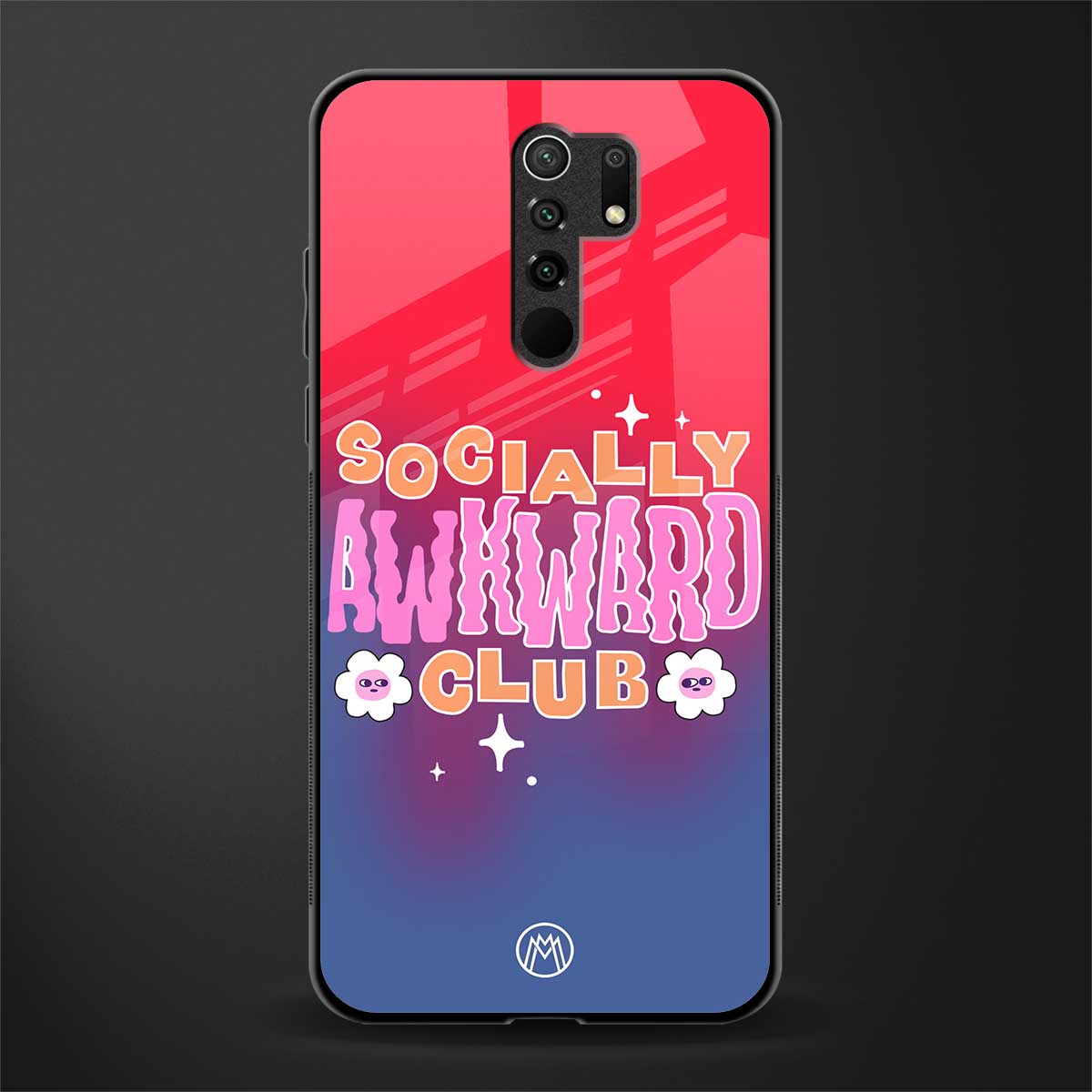 socially awkward club glass case for poco m2 image