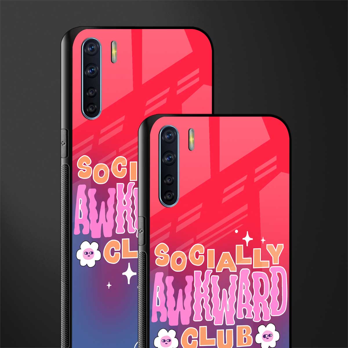 socially awkward club glass case for oppo f15 image-2
